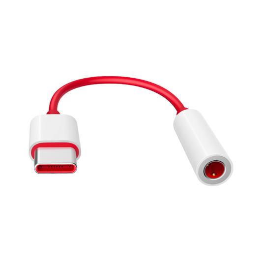 OnePlus Type-C to 3.5mm Adapter with USB-C connector and 3.5mm female audio jack