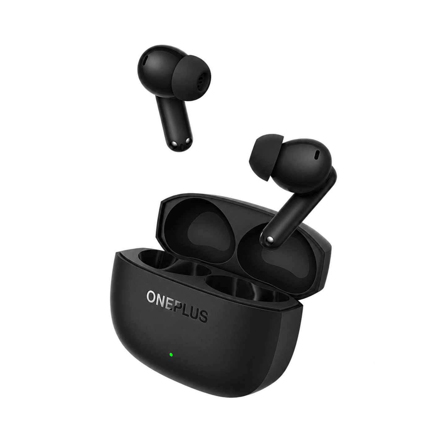 OnePlus Nord Buds 4 Pro black wireless earbuds with open charging case