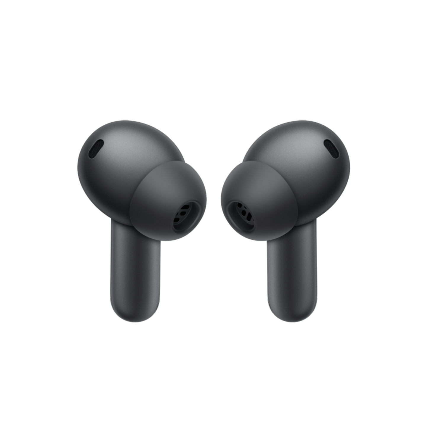 OnePlus Buds 4 Black TWS earbuds front view showing stem and ear tip design