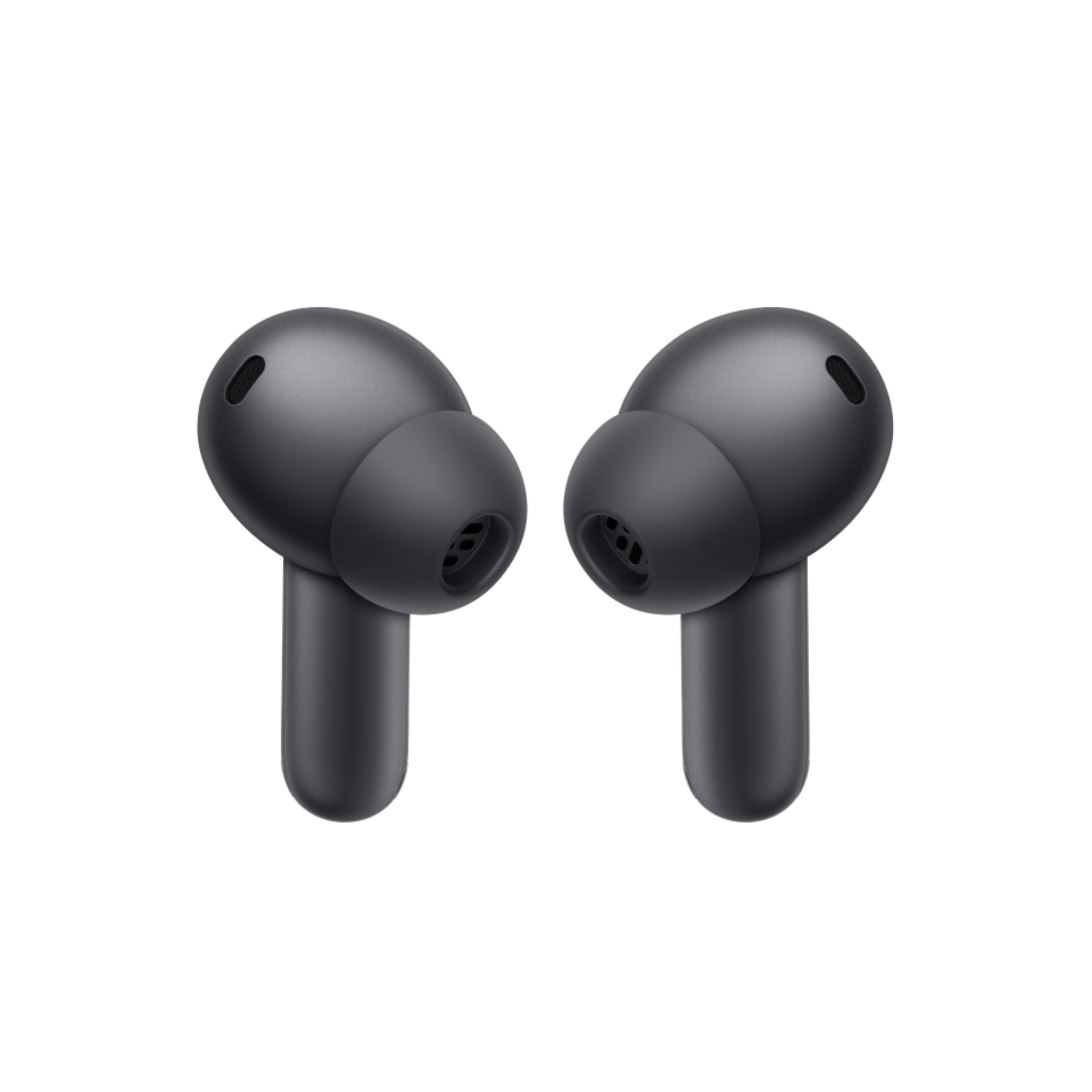 OnePlus Buds 4 Black TWS earbuds front view showing stem and ear tip design
