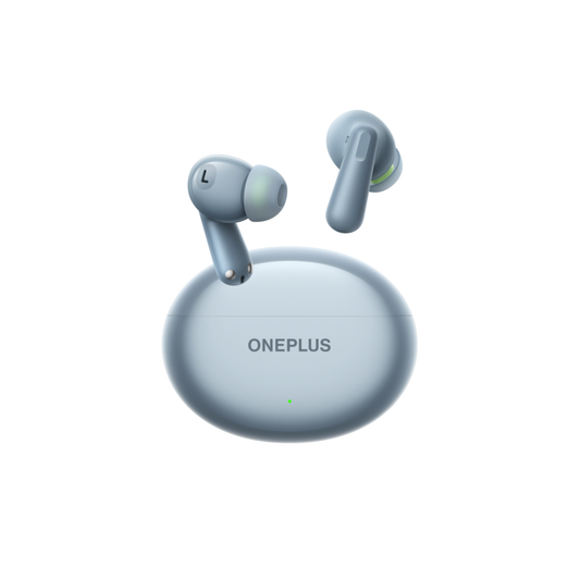 OnePlus Nord Buds 3 Blue TWS earbuds floating out of open charging case angled view
