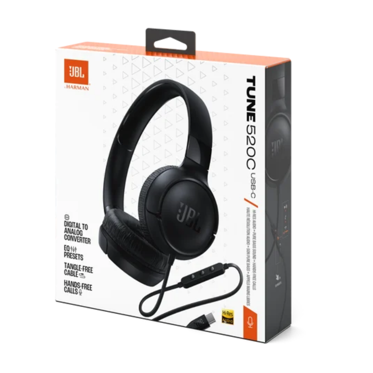 JBL Tune 520C USB-C | On-Ear Wired Headphones | Hi-Res | Pure Bass | 3-Button Remote