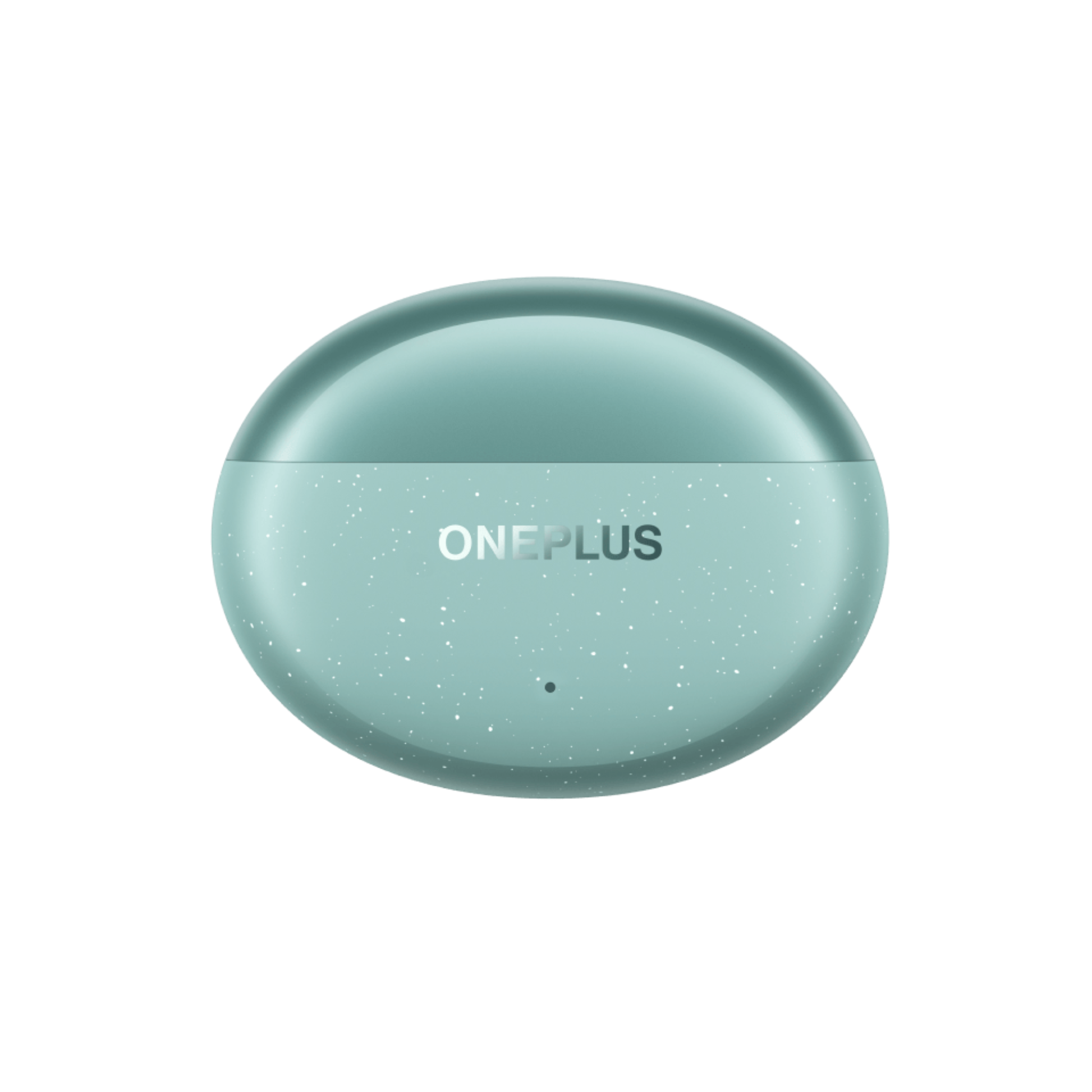 OnePlus Nord Buds 3 Pro Green charging case closed front view with ONEPLUS branding and LED indicator