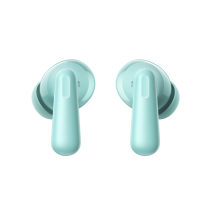 OnePlus Nord Buds 3 Pro Green TWS earbuds front view showing stem and ear tip detail
