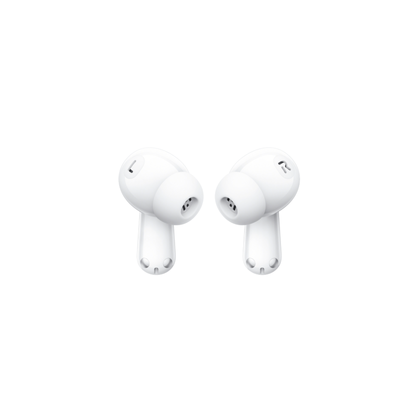 OnePlus Nord Buds 3 White wireless earbuds front view showing L and R earbud design