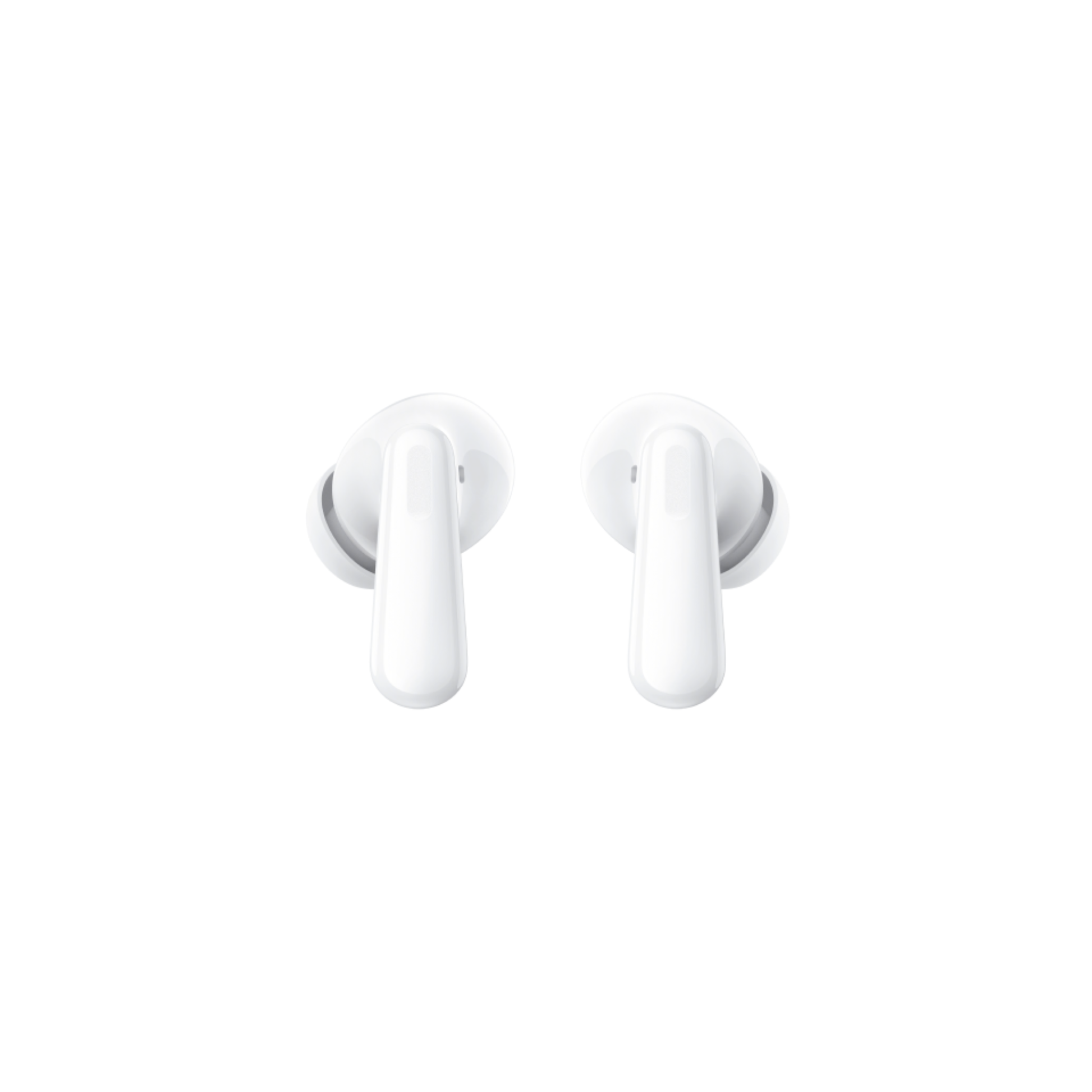 OnePlus Nord Buds 3 White TWS earbuds front view showing stem and ear tip design