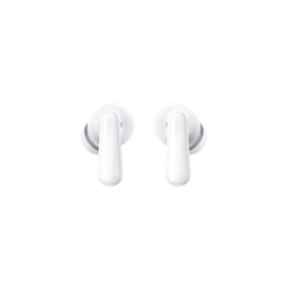OnePlus Nord Buds 3 White TWS earbuds front view showing stem and ear tip design