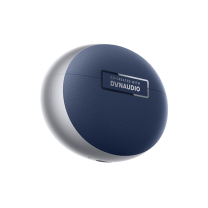 OnePlus Nord Buds 4 Pro blue charging case back view with Dynaudio co-created branding