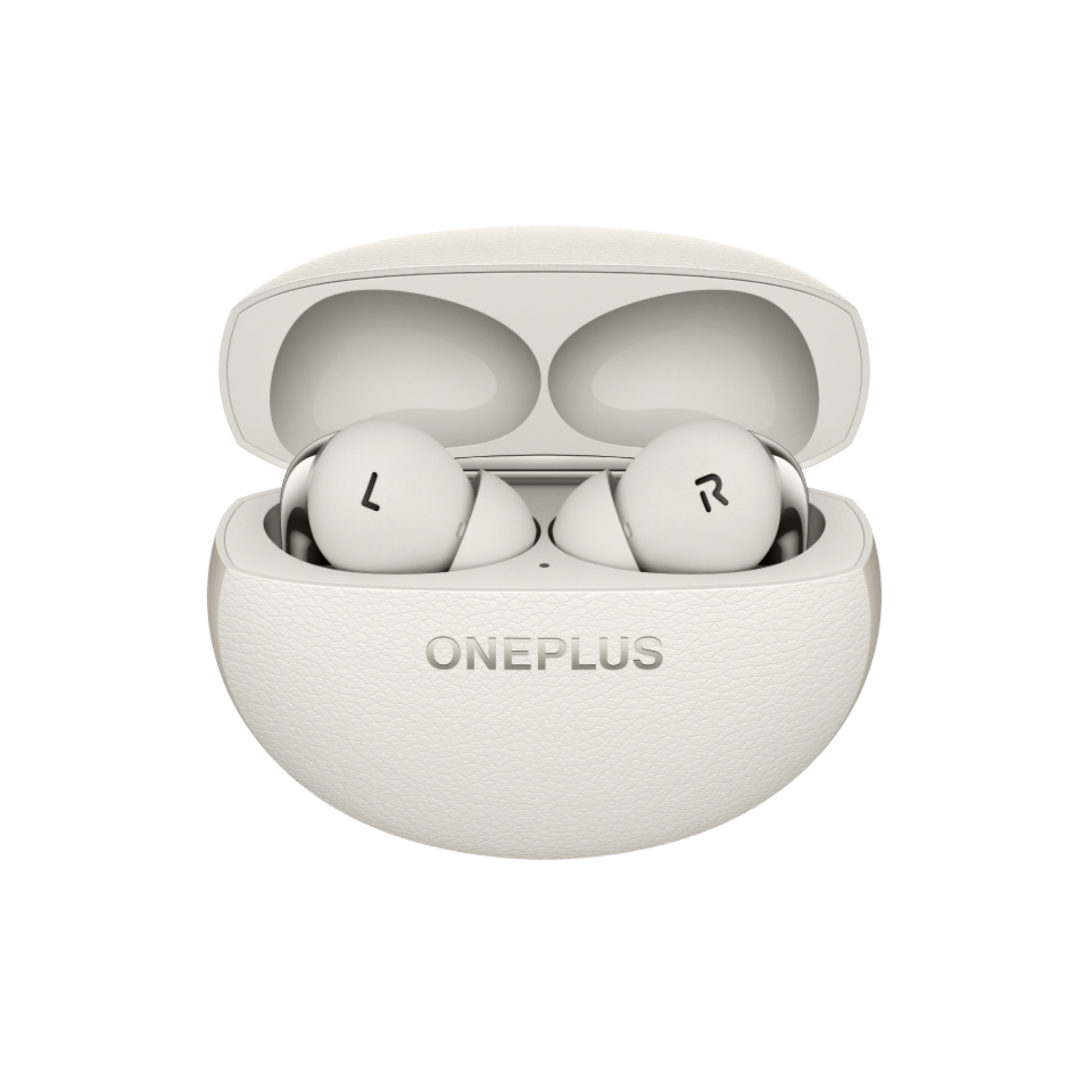 OnePlus Nord Buds 4 Pro white earbuds placed inside the open charging case