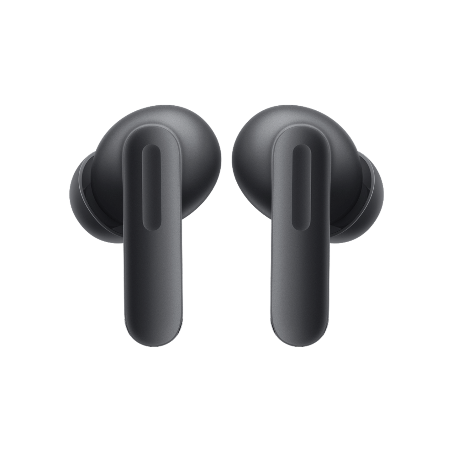 OnePlus Buds 4 Black wireless earbuds close-up showing oval stem and silicone ear tips