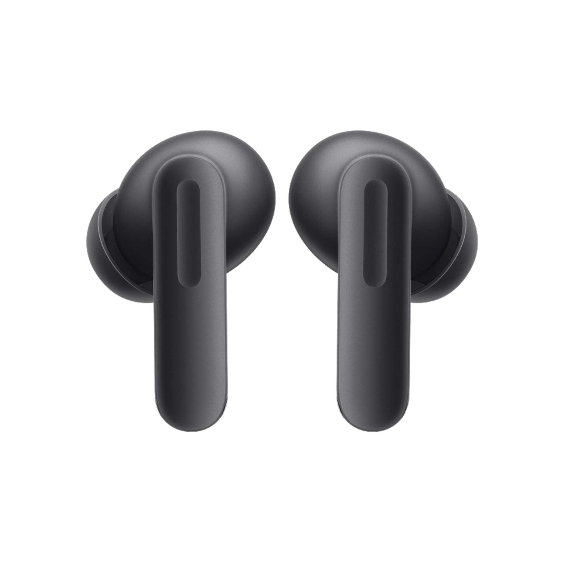 OnePlus Buds 4 Black wireless earbuds close-up showing oval stem and silicone ear tips