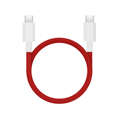 OnePlus Magnetic Type-C to Type-C Cable in red braided design