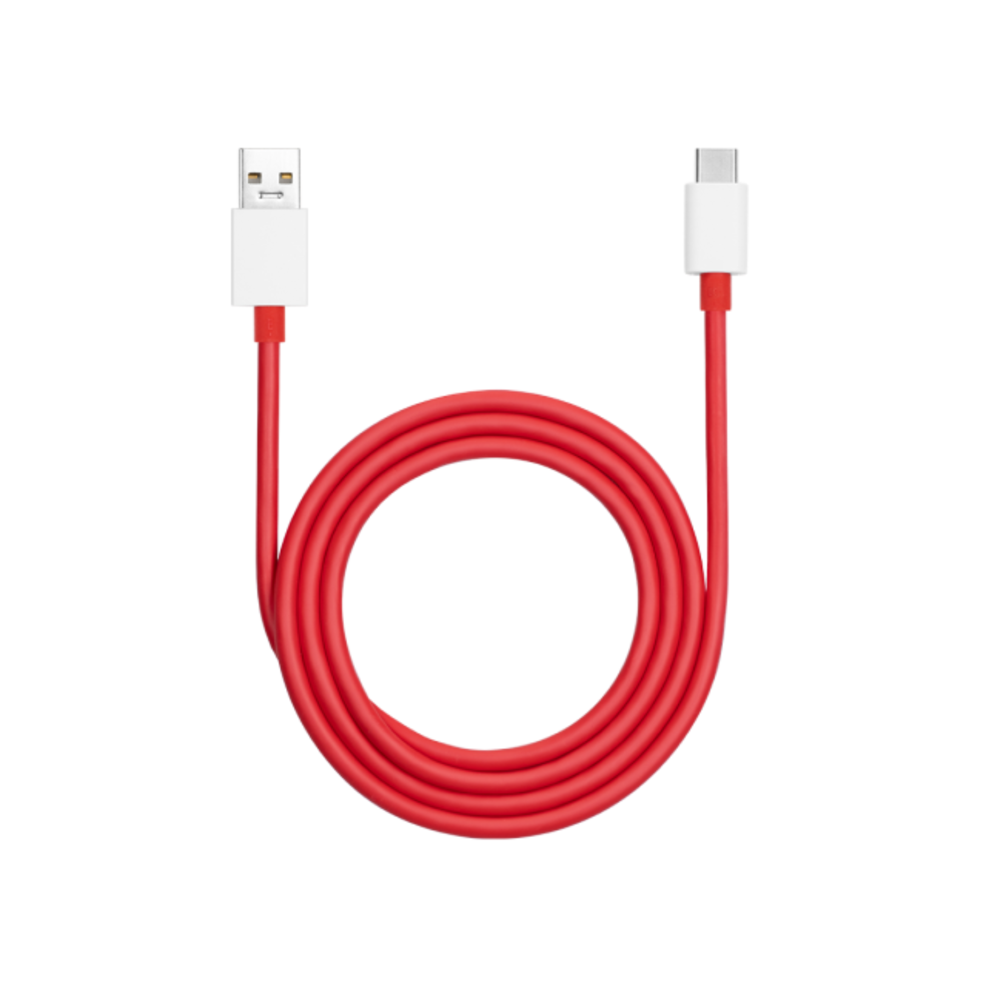 OnePlus USB-A to Type-C Cable 10A 1.5M red charging cable shown coiled