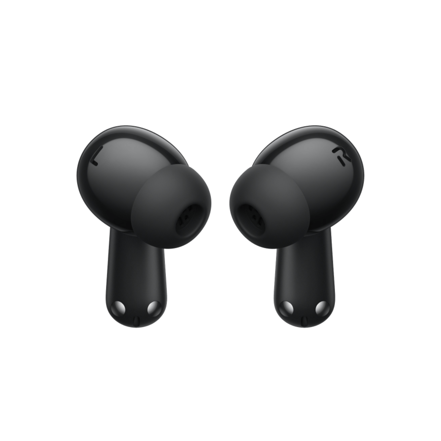 OnePlus Nord Buds 3 Pro Black wireless earbuds front view showing L and R earbud design