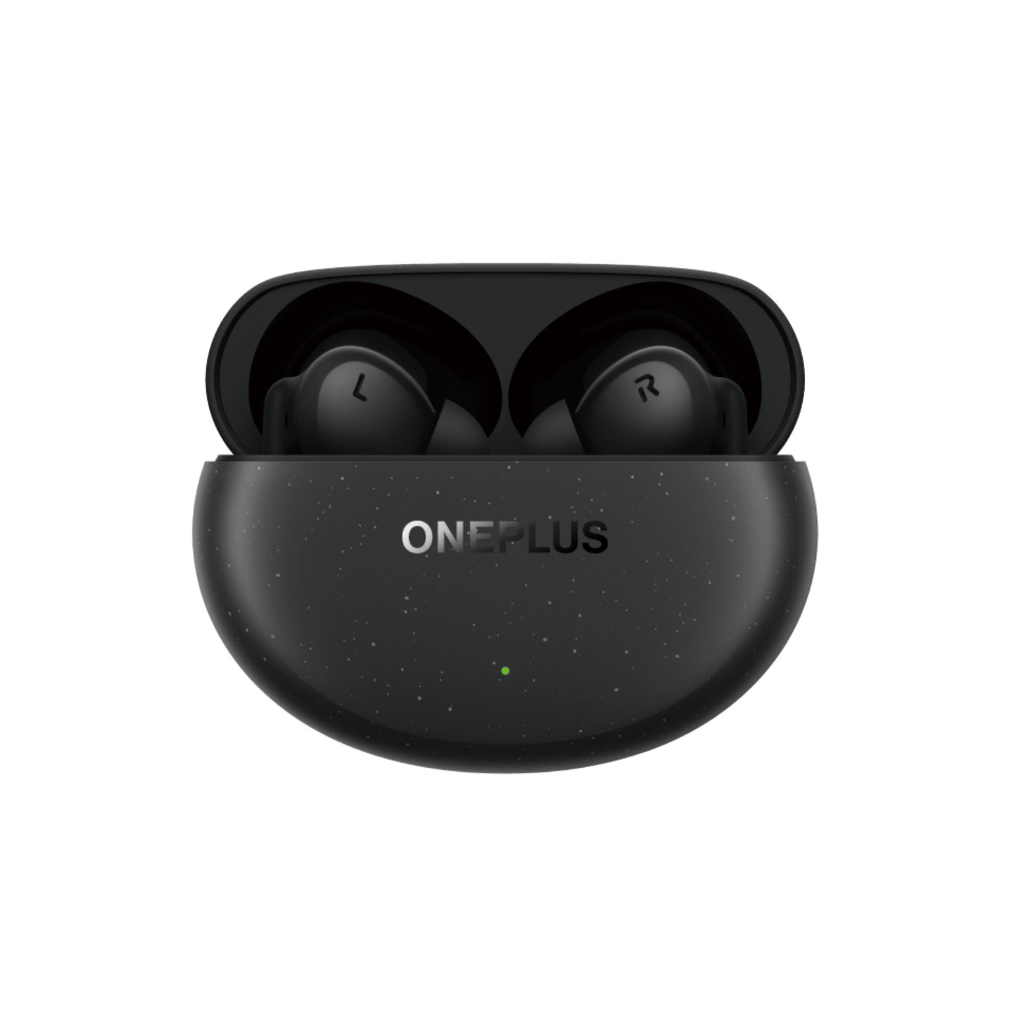 OnePlus Nord Buds 3 Pro Black charging case open front view with both earbuds seated inside