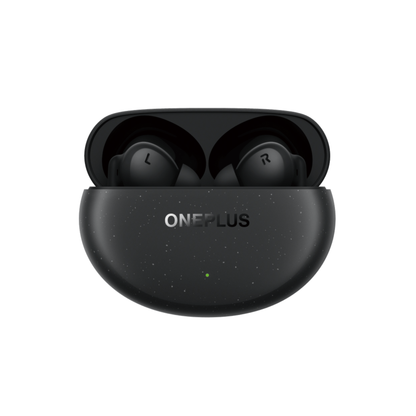 OnePlus Nord Buds 3 Pro Black charging case open front view with both earbuds seated inside