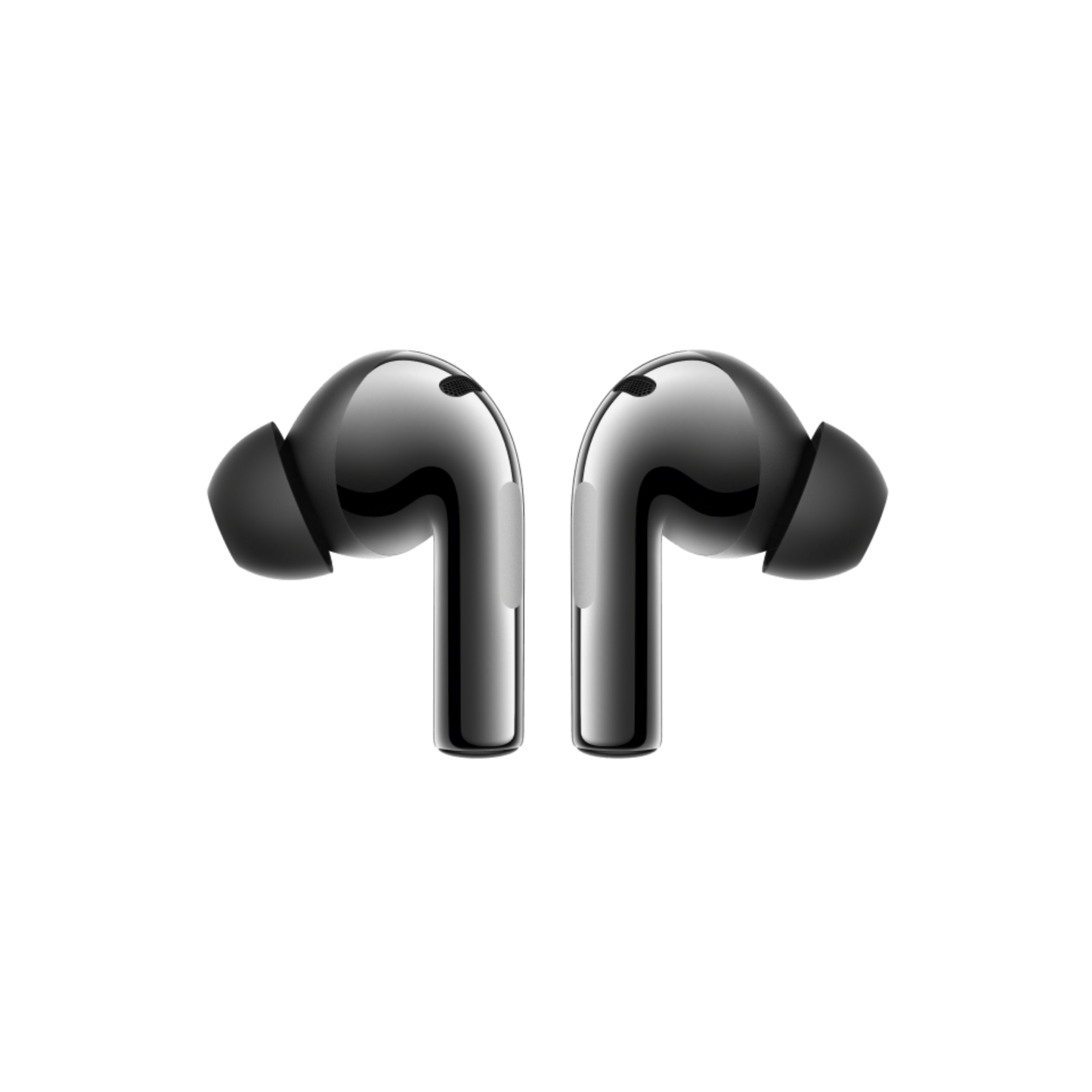 OnePlus Buds 3 Black wireless earbuds side view showing curved stem and ear tip design