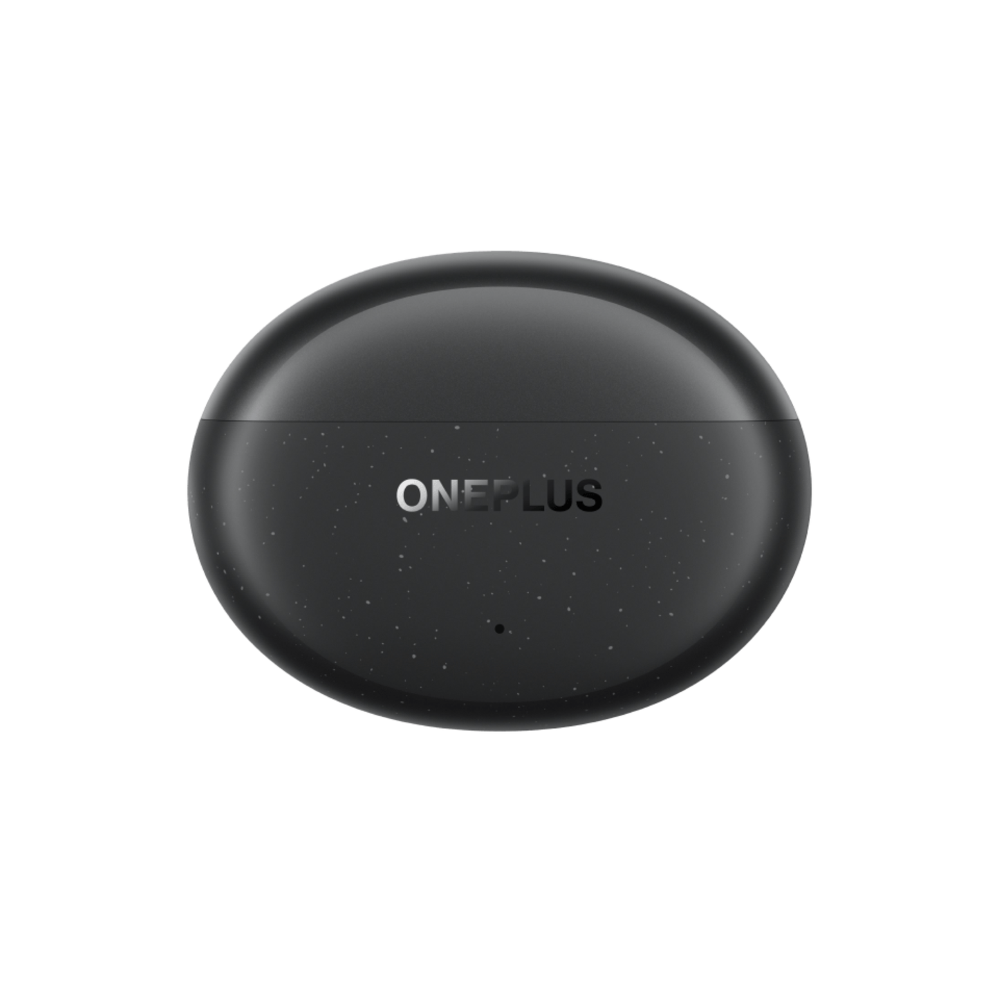 OnePlus Nord Buds 3 Pro Black charging case closed front view with ONEPLUS branding and LED indicator