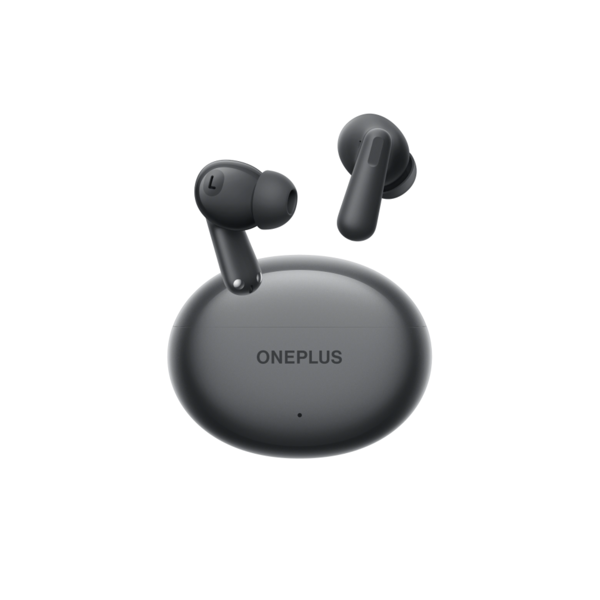 OnePlus Nord Buds 3 Black TWS earbuds floating out of open charging case angled view