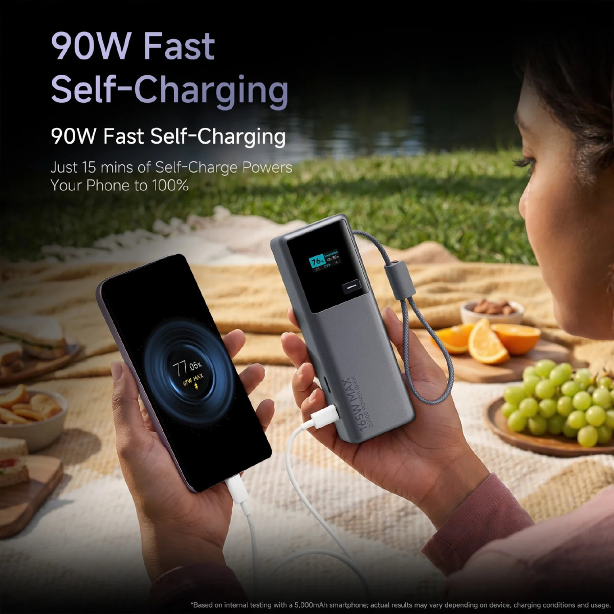 Xiaomi Power Bank 20000 165W 90W fast self-charging lifestyle shot charging smartphone outdoors