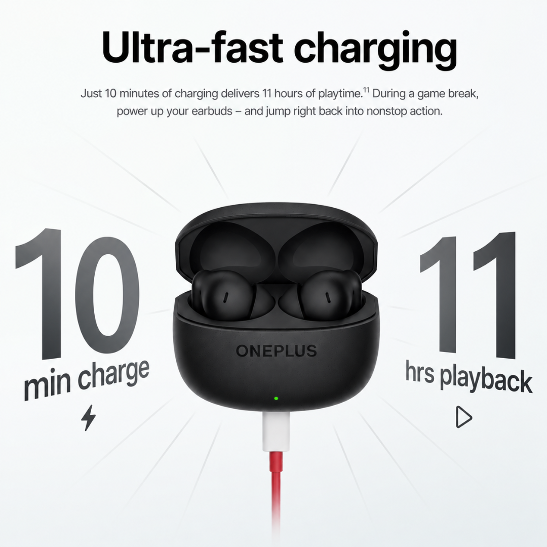 OnePlus Nord Buds 4 Wireless Bluetooth Earbuds | 54H Battery | 12mm Dynamic Drivers | AI Noise Cancellation | Spatial Audio | Bluetooth 6.1